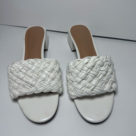 Dream Pairs Womens‎ White Braided Slip On Sandals Size 10 - Picture 1 of 10
